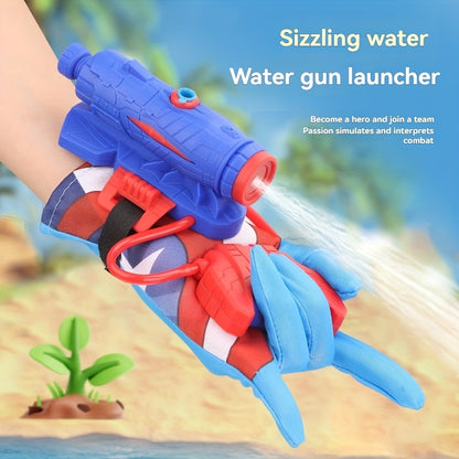 Arme à eau Spider Kid - Design de toile rouge et noire, action à pompe manuelle, jeu en plein air pour les jeunes, parfait pour les vacances en plein air, jouet de jeu en plein air | Détail de toile | Arme à eau en plastique durable, arme à eau Spider