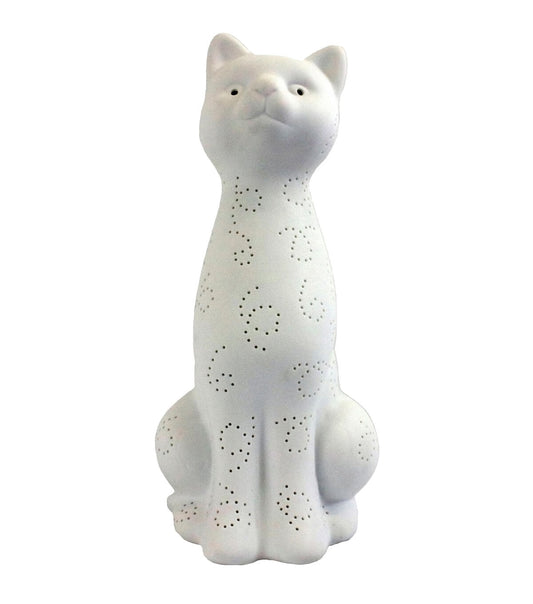 All The Rages Porcelain Kitty Cat Shaped Animal Light Table Lamp