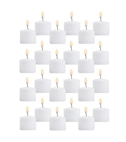 24pk White Unscented Votive Candle by Hudson 43