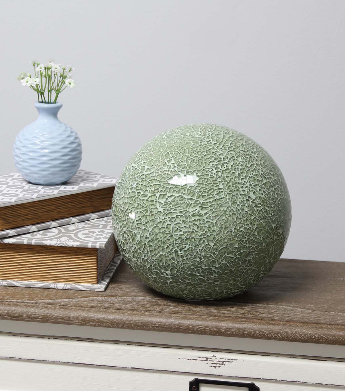 All The Rages 8" Mosaic Stone Ball Table Lamp 1 Light