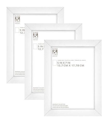 5" x 7" Snapshot Wood & Glass Wall Picture Frames 3pk by Place & Time