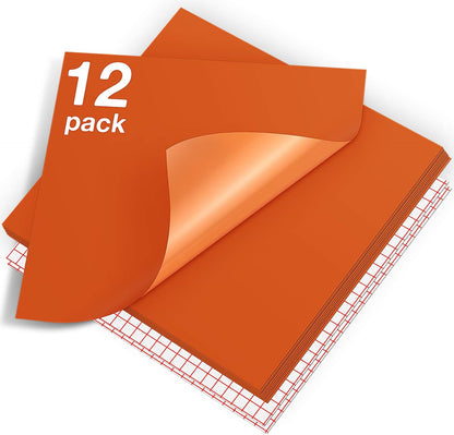 HTVRONT 70 Pack Vinyl for Cricut Machine, 57 Sheets 12" X 12" Permanent Adhesive Vinyl Sheets & 2 Cutting Mat & 10 Transfer Paper for Vinyl