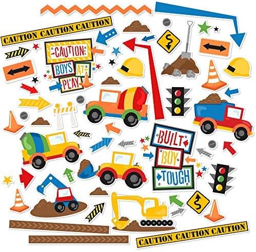Paper Die Cuts - Built Boy Tough - Over 60 Cardstock Scrapbook Die Cuts - by Miss Kate Cuttables