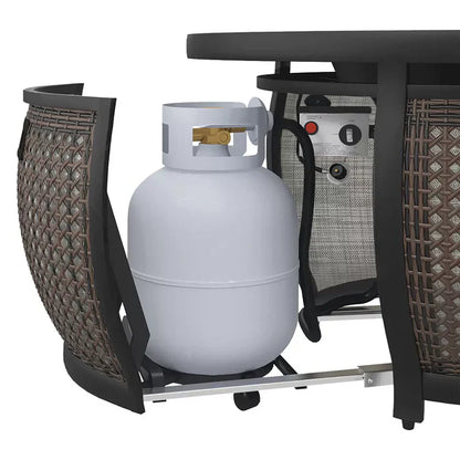 💥LIDL clearance sale💥Agio Vermont 5 Piece Woven Fire Deep Seating Patio Set + Cover