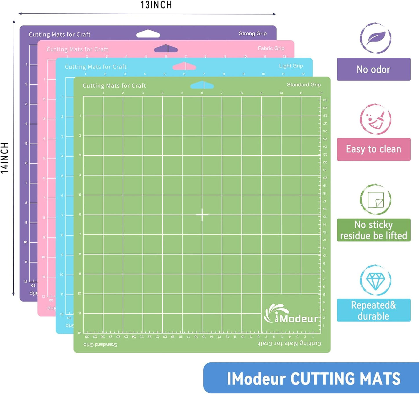 IModeur 10 Pack Cutting Mats - 12"x12" for Cricut Accessories - Explore Air 2/ Maker 2/3