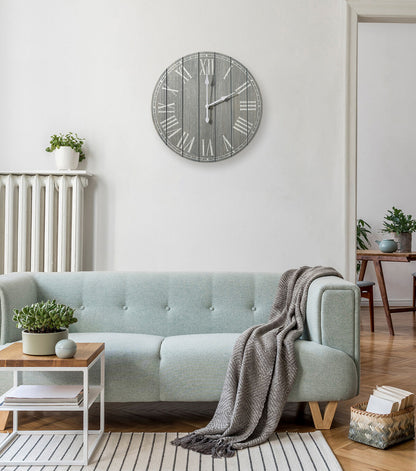 All The Rages Wood Plank 23" Large Rustic Coastal Wall Clock