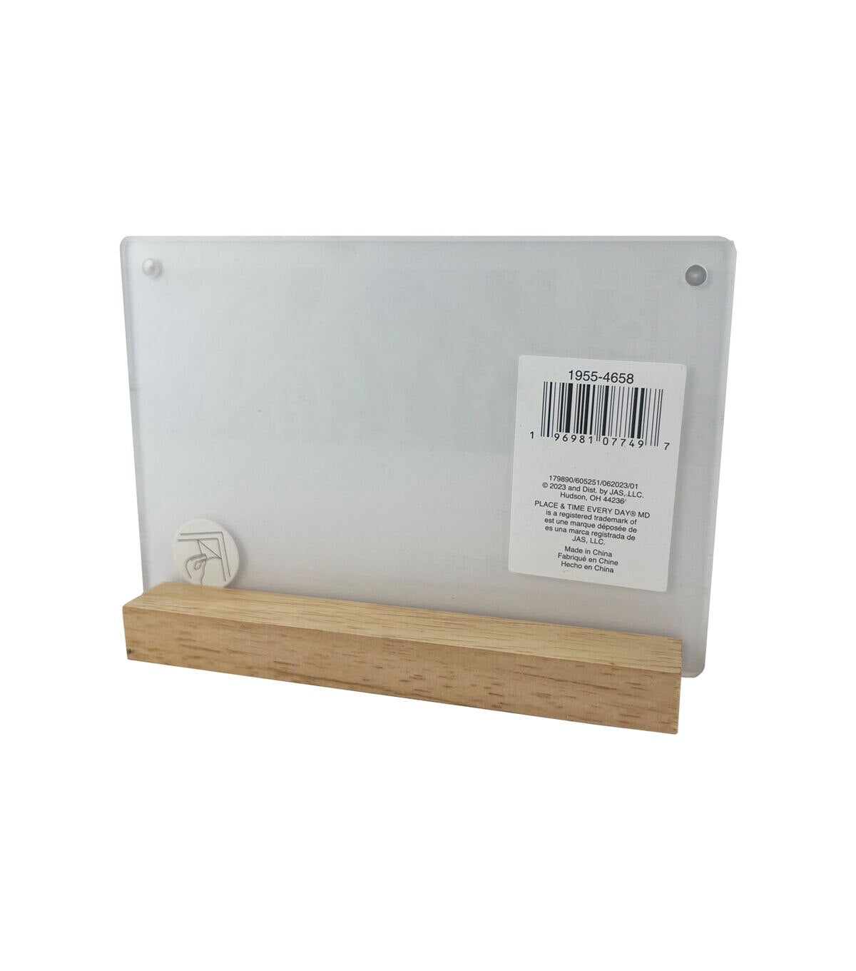 6" x 4" Acrylic Tabletop Picture Frame With Wood Base by Place & Time
