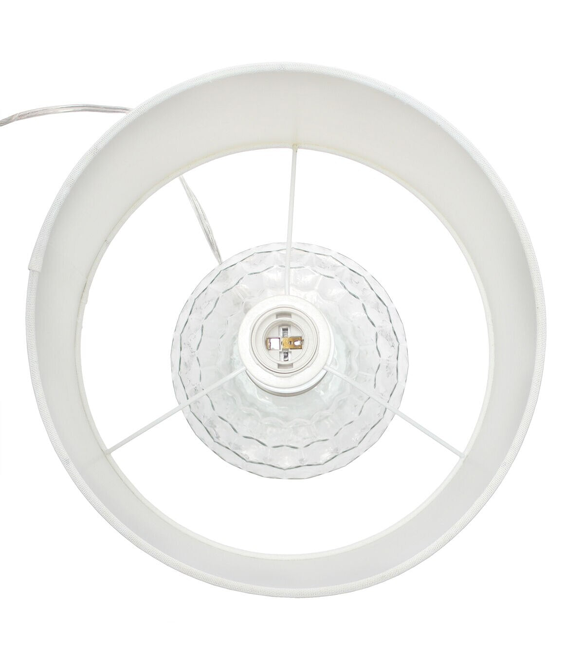 All The Rages 17.75" Clear Honeycomb Glass Table Lamp With White Shade