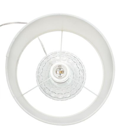 All The Rages 17.75" Clear Honeycomb Glass Table Lamp With White Shade