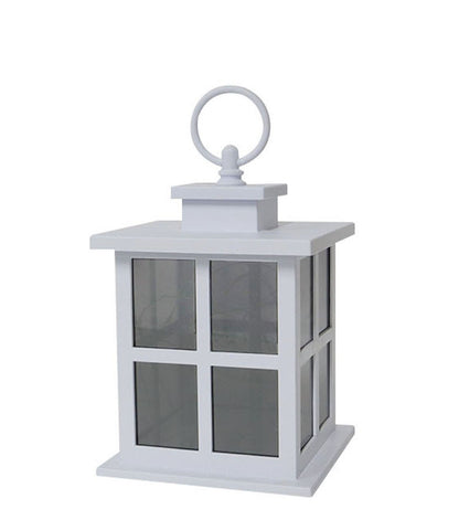 7" White LED Rustic Lantern by Place & Time