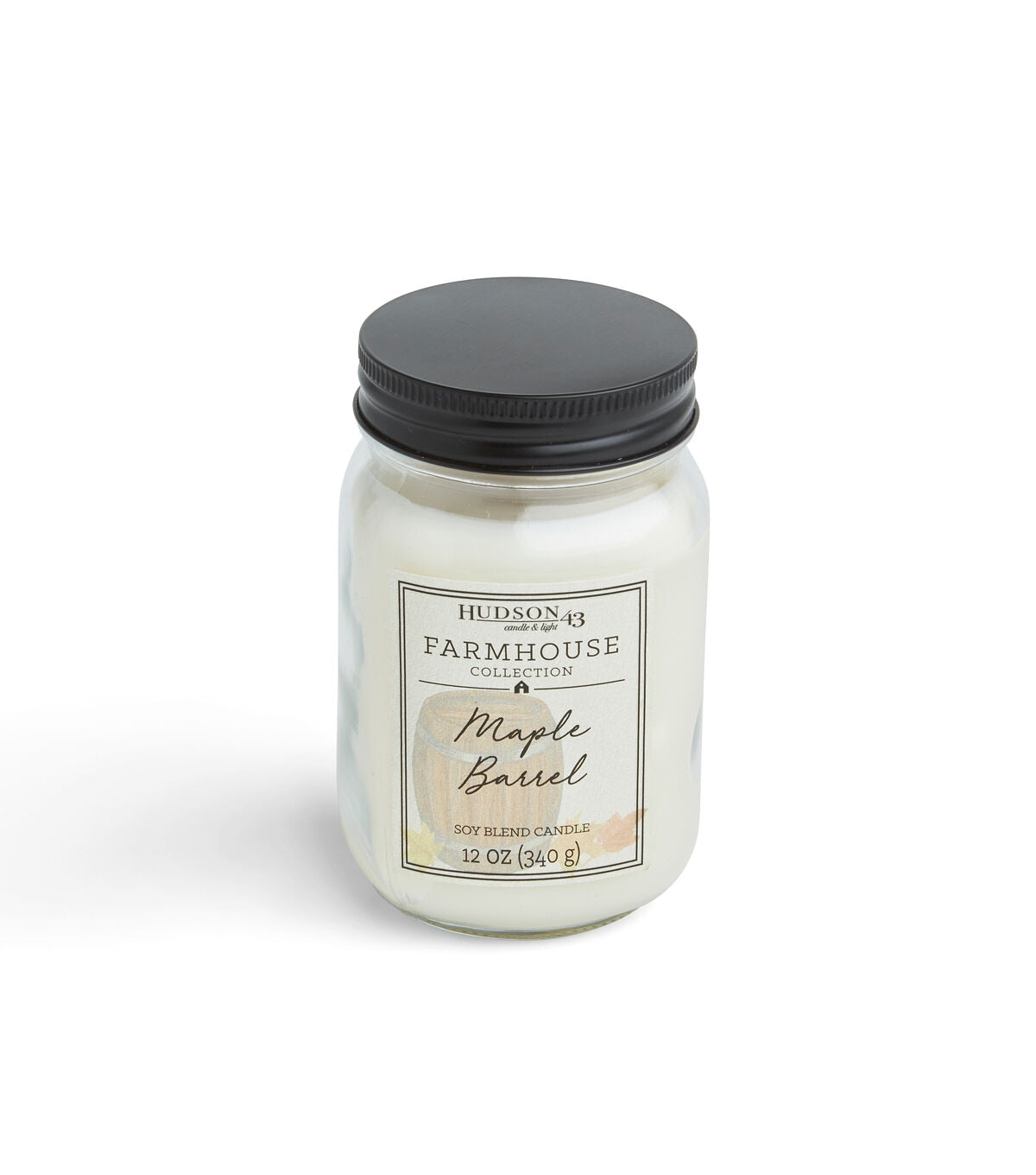 12oz Maple Barrel Scented Mason Jar Candle by Hudson 43