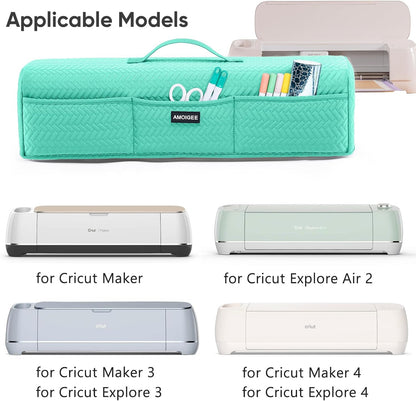 AMOIGEE Stretchy & Washable Dust Cover for Cricut Maker 4, Cricut Explore 4, Cricut Explore Air 2, Cricut Maker 3 – Die-Cut Machine Cover with Pockets for Cricut Accessories, Supplies & Tools