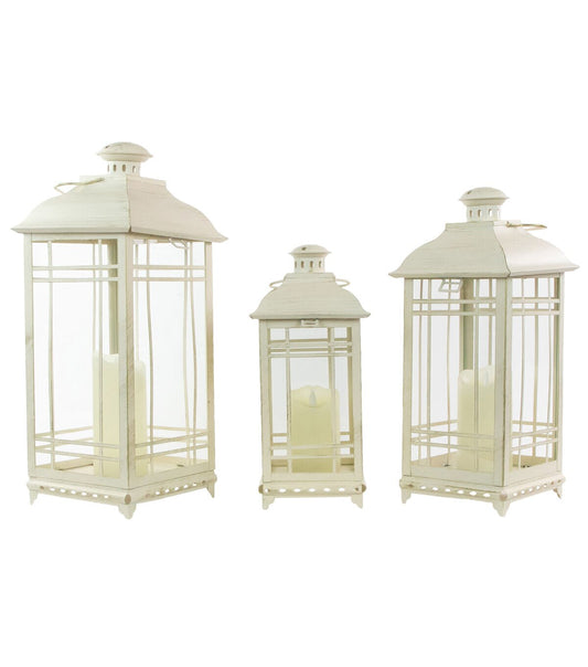 Northlight 19.5" Cream Candle Lanterns 3ct