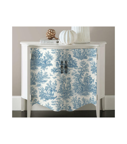 RoomMates 20.5" X 16.5' Blue Country Life Toile Peel & Stick Wallpaper