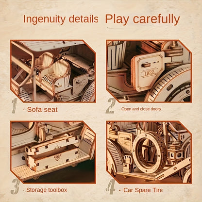 Kit de voiture et camion en bois pour puzzle stéréo 3D - Puzzle en bois 3D pour adultes à construire - Kit de modèle mécanique en bois pour adultes