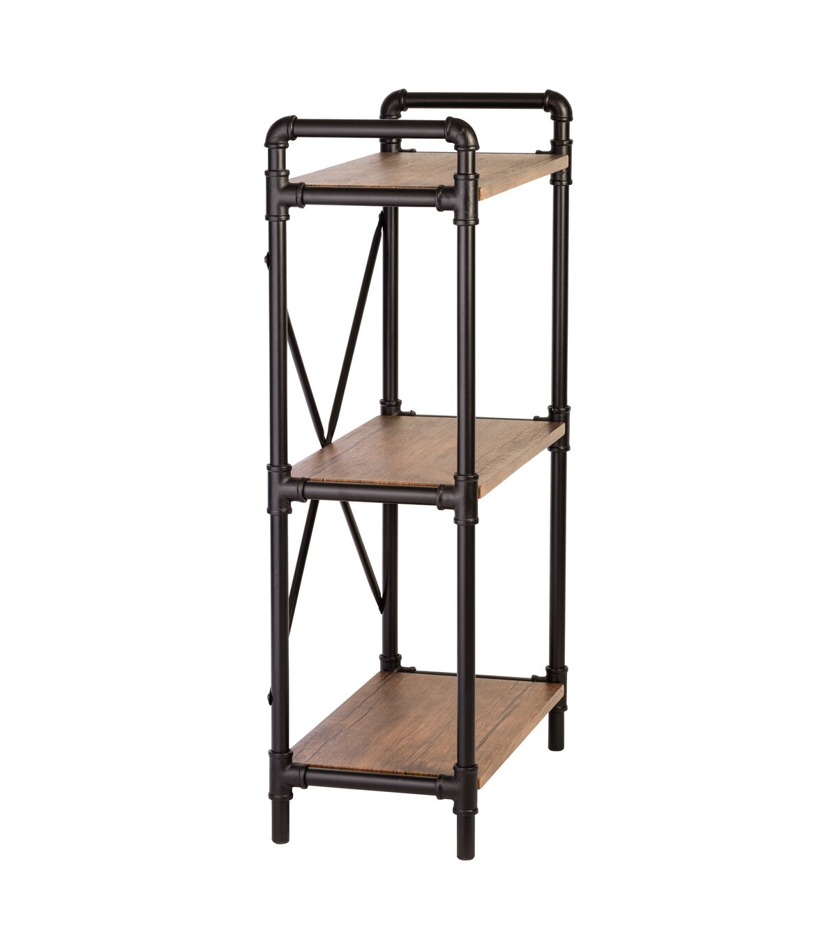 Honey Can Do 3 Tier Industrial Bookshelf Black