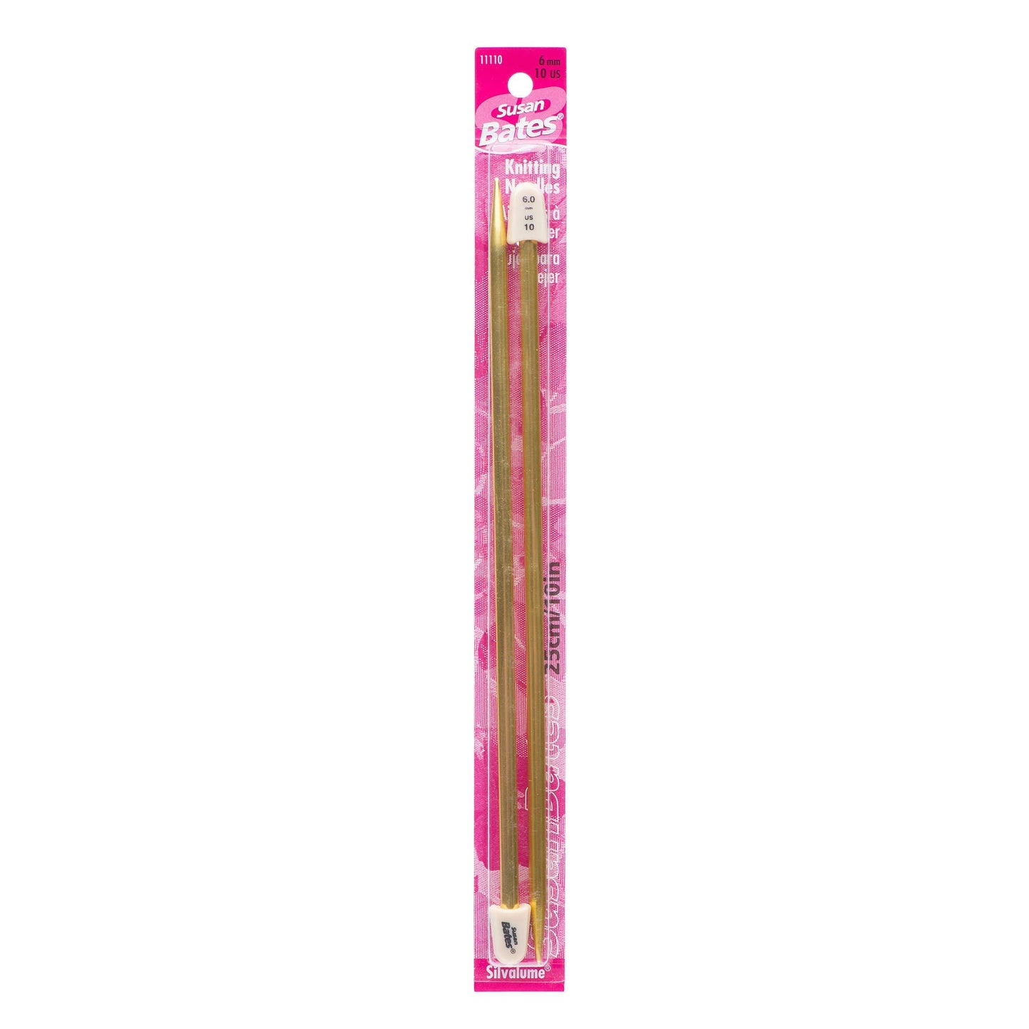 SB Silvalume 10" Single Point Knitting Needles