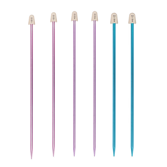 SB Silvalume 10" Single Point Knitting Needles, Set of 3
