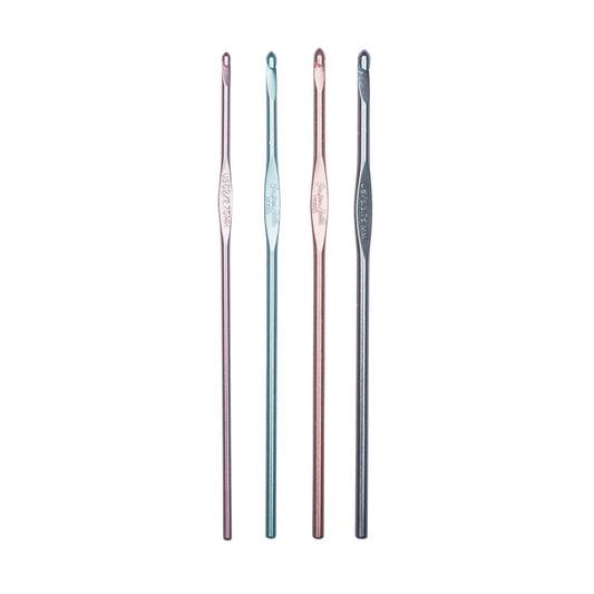 SB Silvalume Set of 4 Crochet Hooks, U.S. C/2, D/3, E/4, F/5