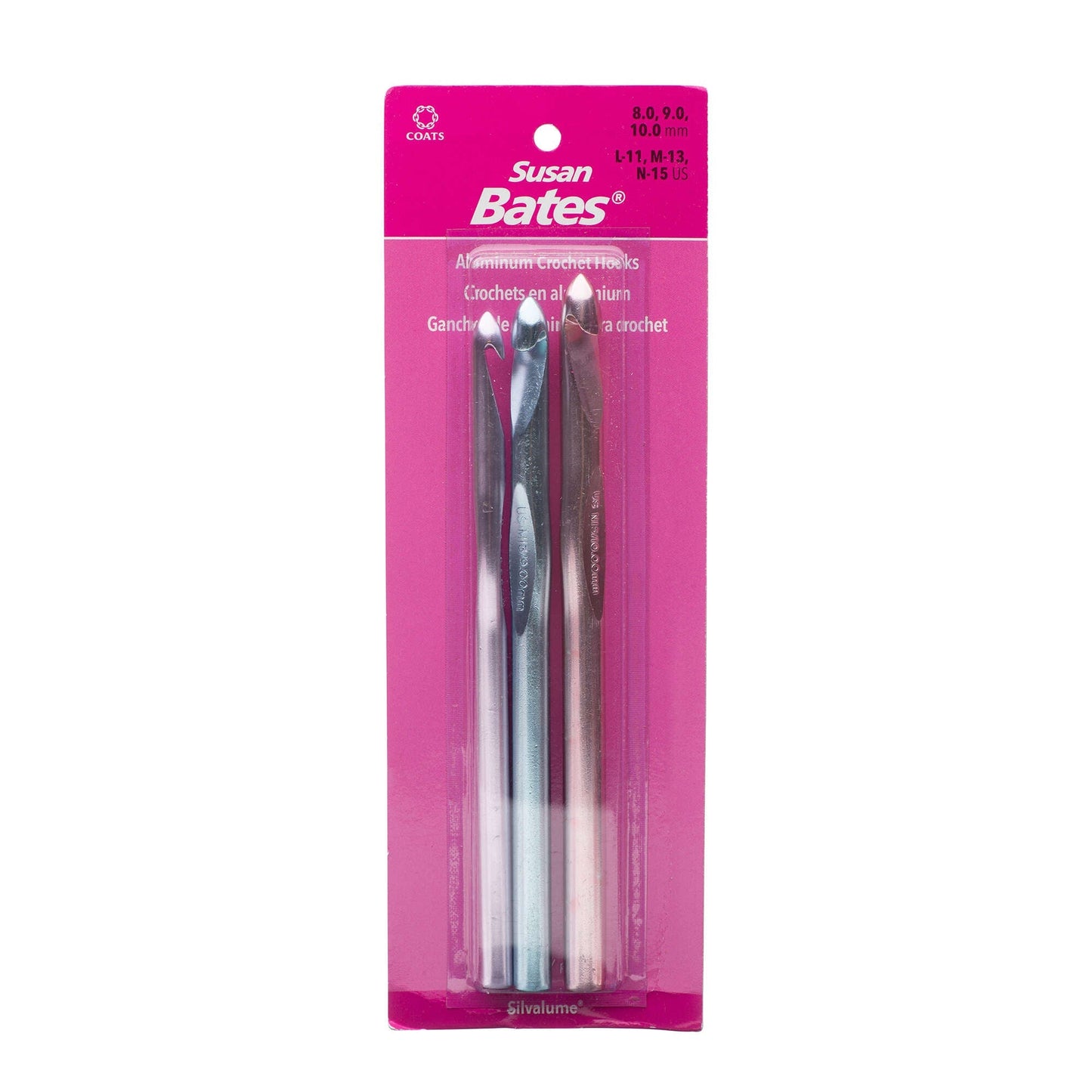 SB Silvalume Set of 3 Crochet Hooks
