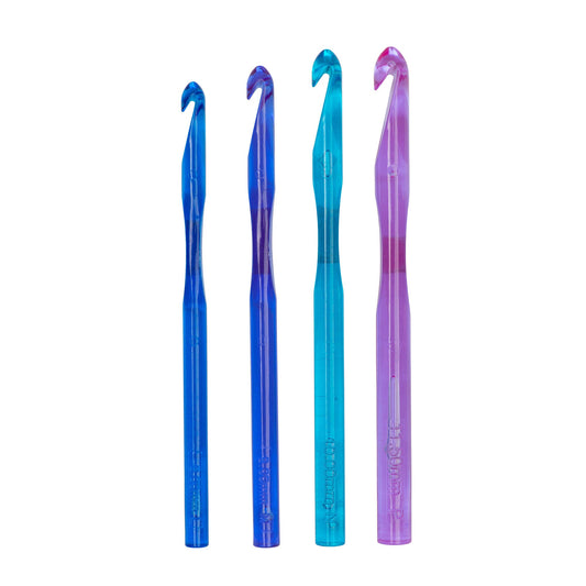 SB Crystalites Set of 4 Crochet Hooks, U.S. L/11, M/13, N/15, P/16