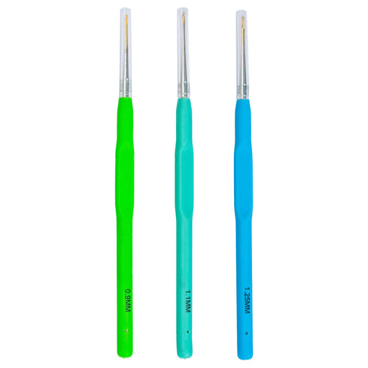 SB Soft Ergonomic Crochet Hook Set: Sizes 0.9, 1.1, 1.25 MM