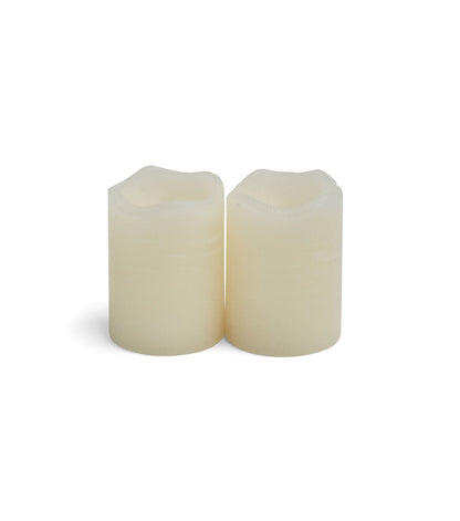 Flameless Vanilla Scented LED Rustic Votive Candles 2 pk Cream