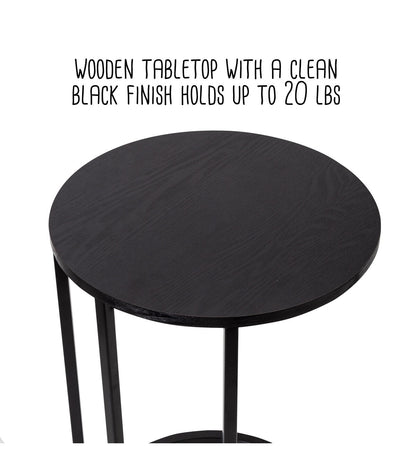 Honey Can Do Black Round C Shaped Table