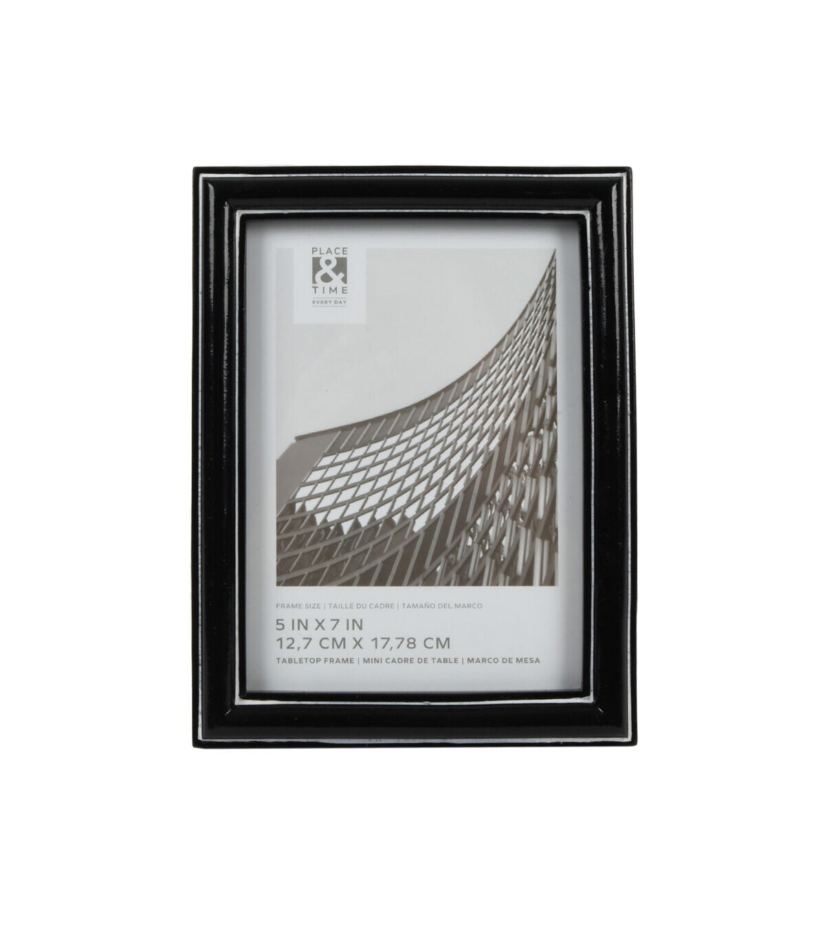 5" x 7" Black Glazing Resin Tabletop Picture Frame by Place & Time
