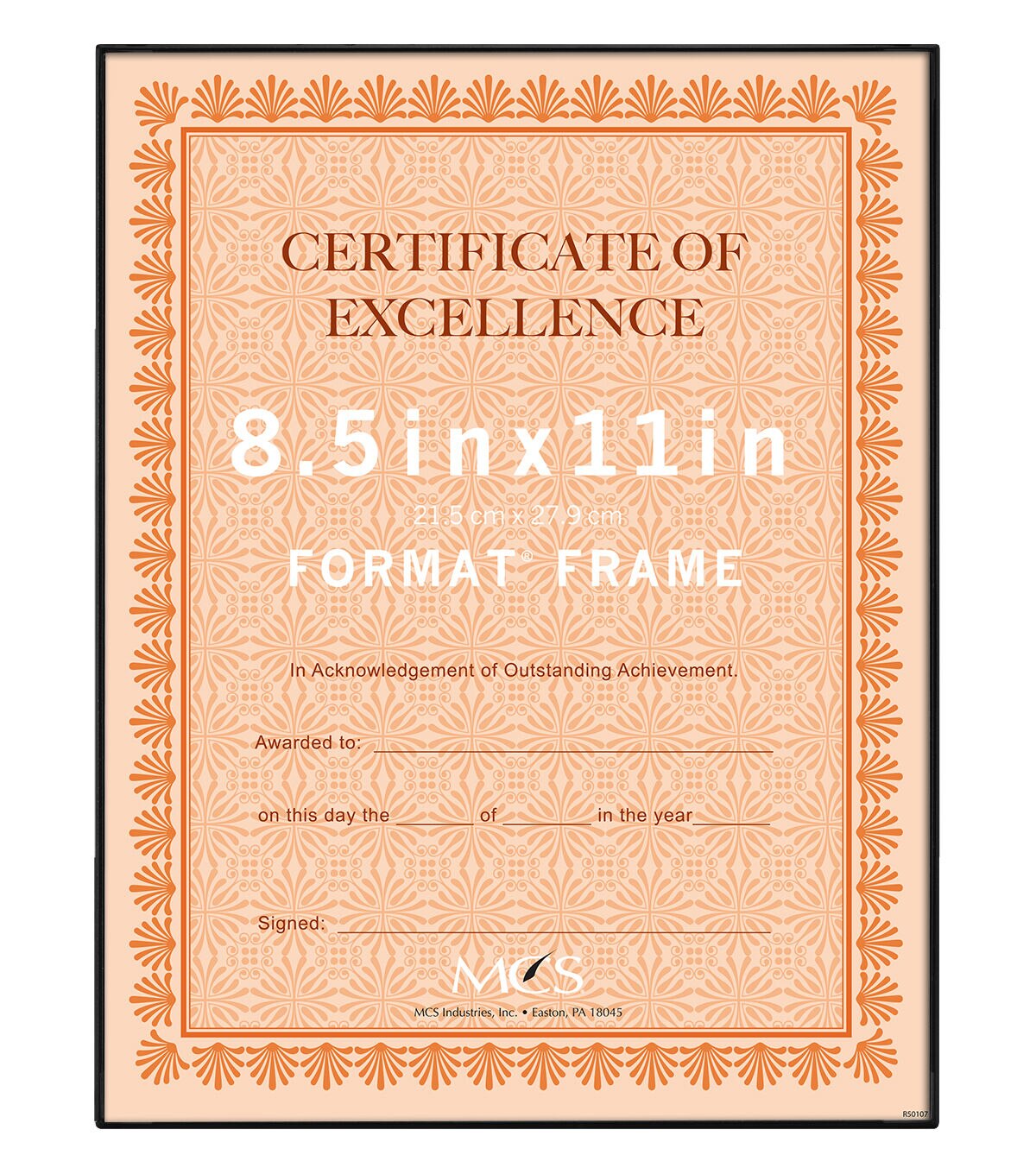 MCS 8.5" x 11" Front Loading Black Wall Frame