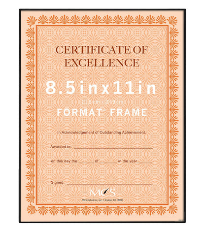 MCS 8.5" x 11" Front Loading Black Wall Frame