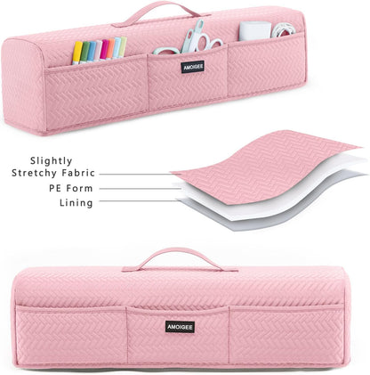 AMOIGEE Stretchy & Washable Dust Cover for Cricut Maker 4, Cricut Explore 4, Cricut Explore Air 2, Cricut Maker 3 – Die-Cut Machine Cover with Pockets for Cricut Accessories, Supplies & Tools