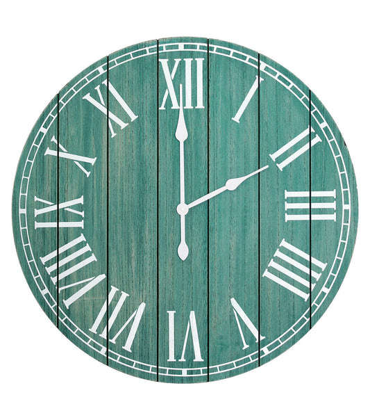 All The Rages Wood Plank 23" Large Rustic Coastal Wall Clock