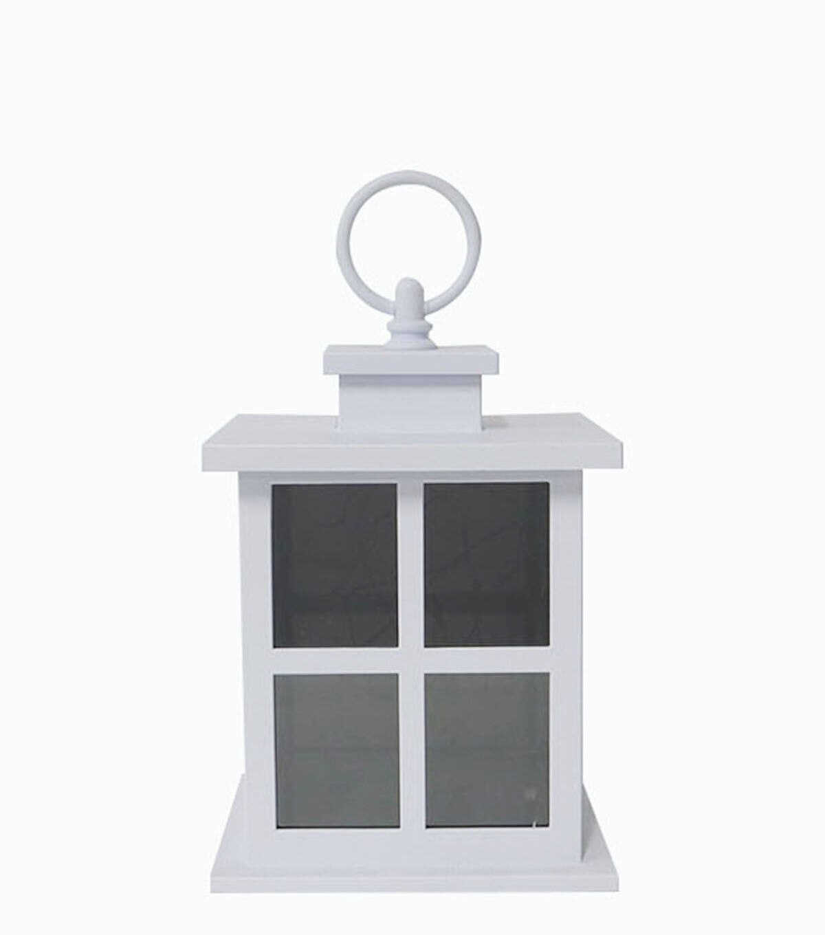 7" White LED Rustic Lantern by Place & Time