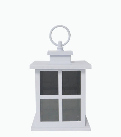7" White LED Rustic Lantern by Place & Time