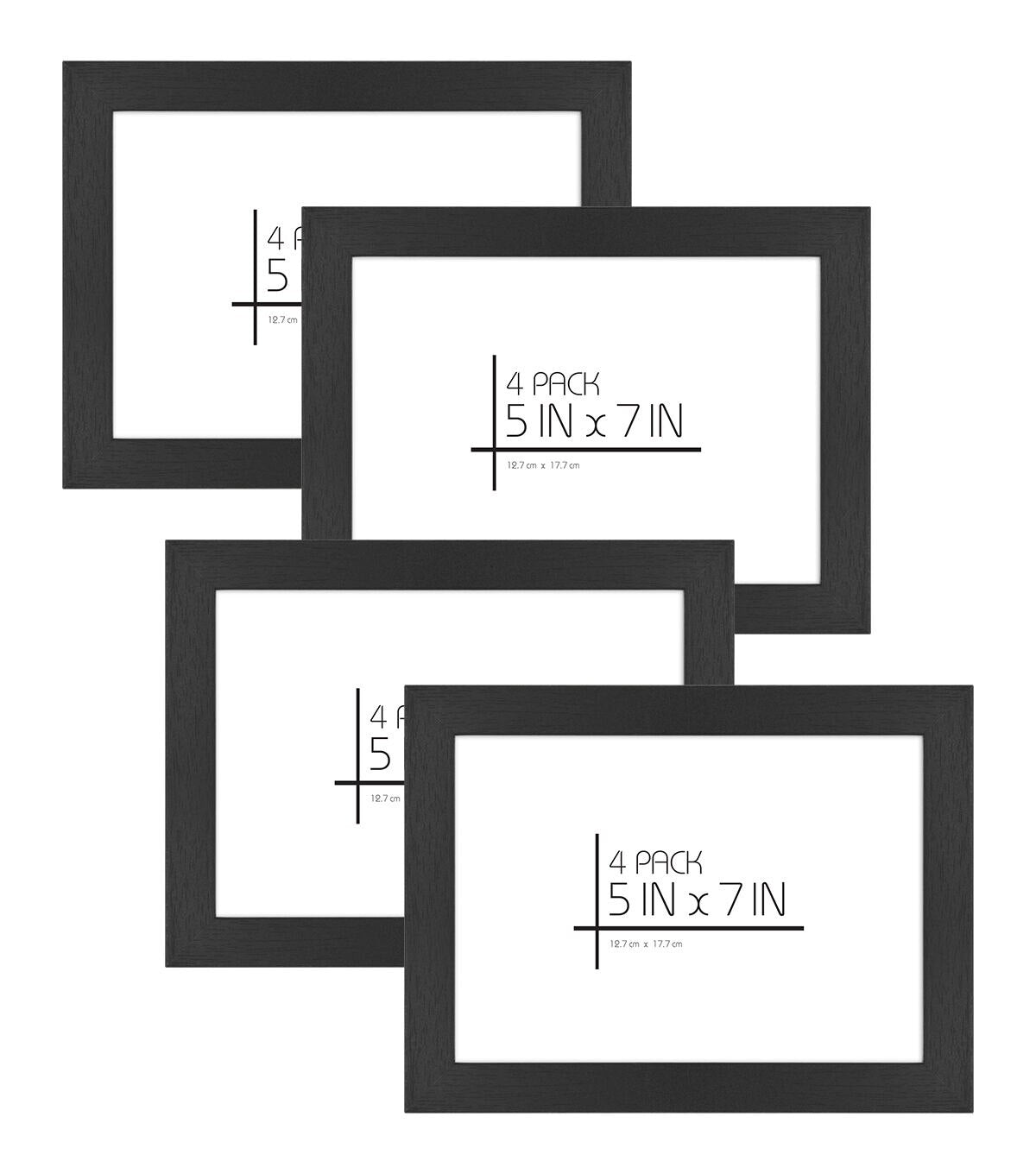 MCS Black 5"x7" Woodgrain Value Frames 4pk