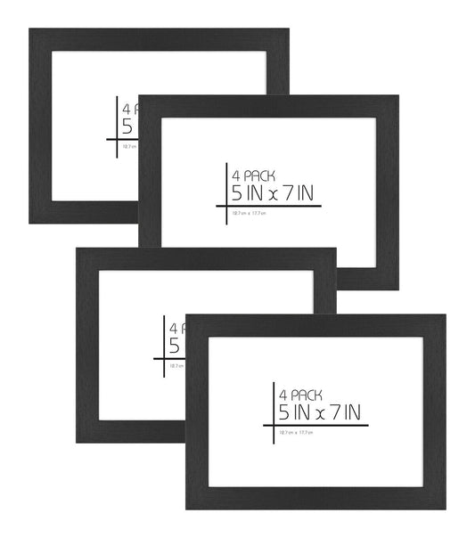 MCS Black 5"x7" Woodgrain Value Frames 4pk