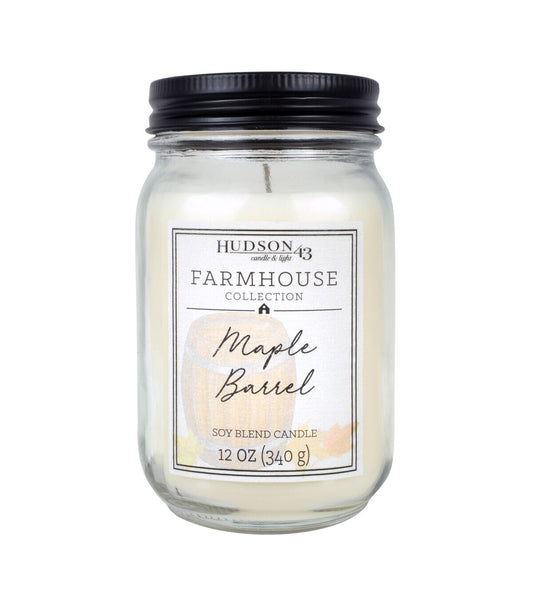 12oz Maple Barrel Scented Mason Jar Candle by Hudson 43