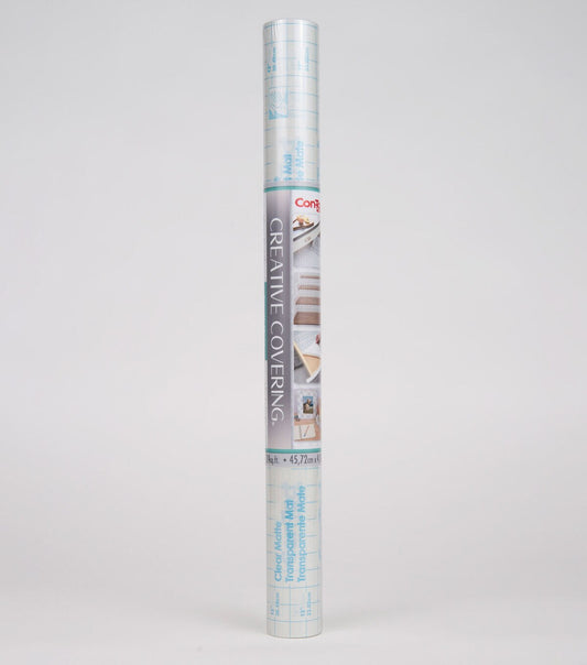 Con-Tact Shelf Liner Clear Matte Adhesive 18inx20ft Peel & Stick