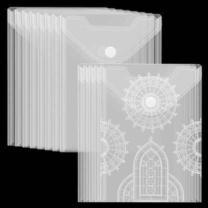 24 Pack Large Clear Die & Stamp Storage Bag Transparent Plastic Folders for Cutting Dies Stencil Embossing Crafts for DIY Scrapbooking Paper Card Craft Organizer Holder