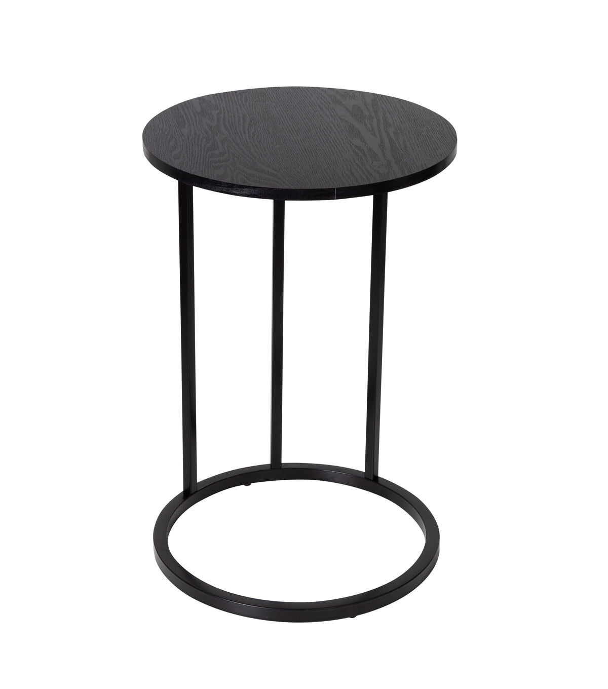 Honey Can Do Black Round C Shaped Table