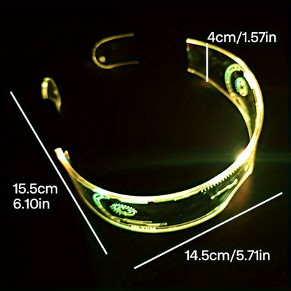 Lunettes LED lumineuses - 7 couleurs style cyberpunk et science-fiction pour soirées, festivals de musique et sorties nocturnes - Monture en plastique résistant