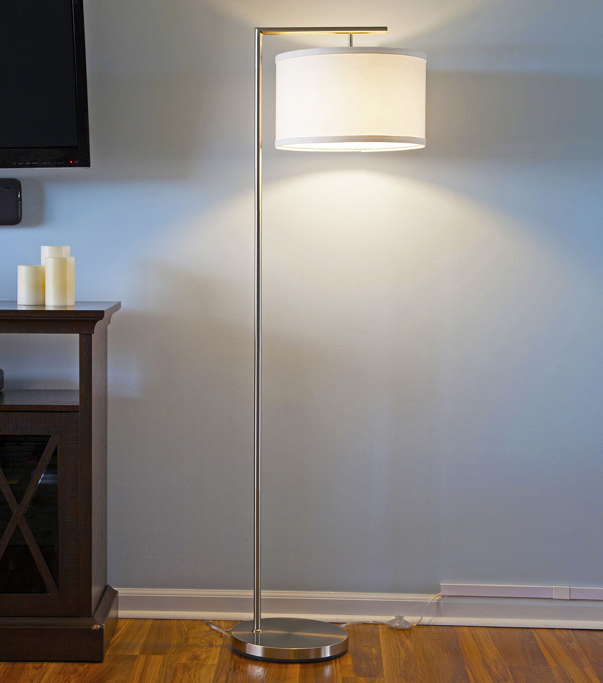 Brightech Montage Modern LED Floor Lamp - Nickel