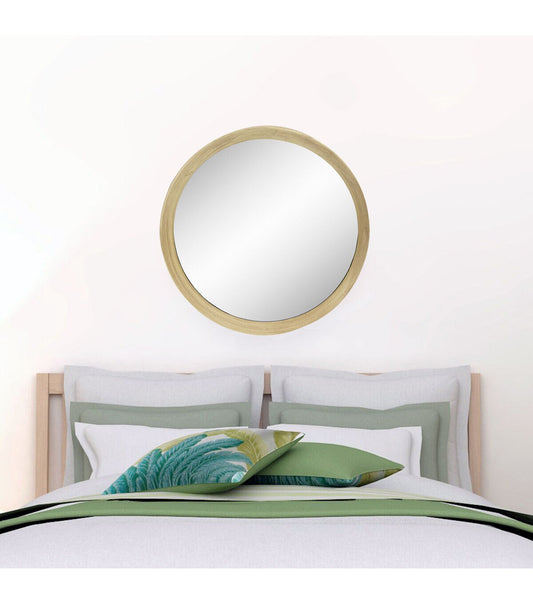 Northlight 19.75" Gold Round Classic Mirror Wall Decor Wooden Finish
