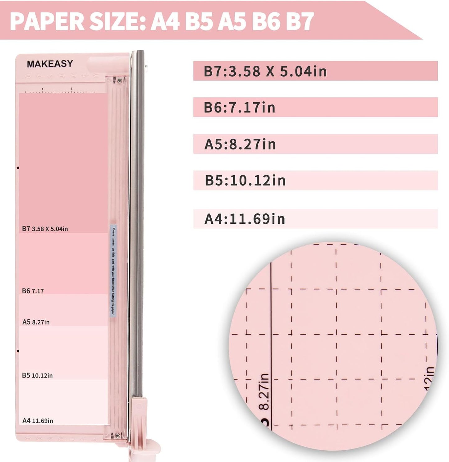 MAKEASY Paper Cutter 12 Inch, 8 Sheet Capacity, Heavy Duty Paper Cutter for Cardstock, Guillotine Paper Trimmer for Crafting, Classroom and Office