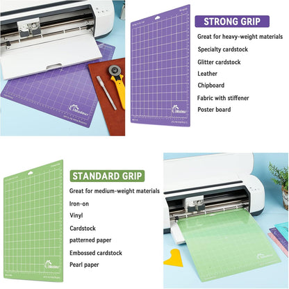 IModeur 10 Pack Cutting Mats - 12"x12" for Cricut Accessories - Explore Air 2/ Maker 2/3