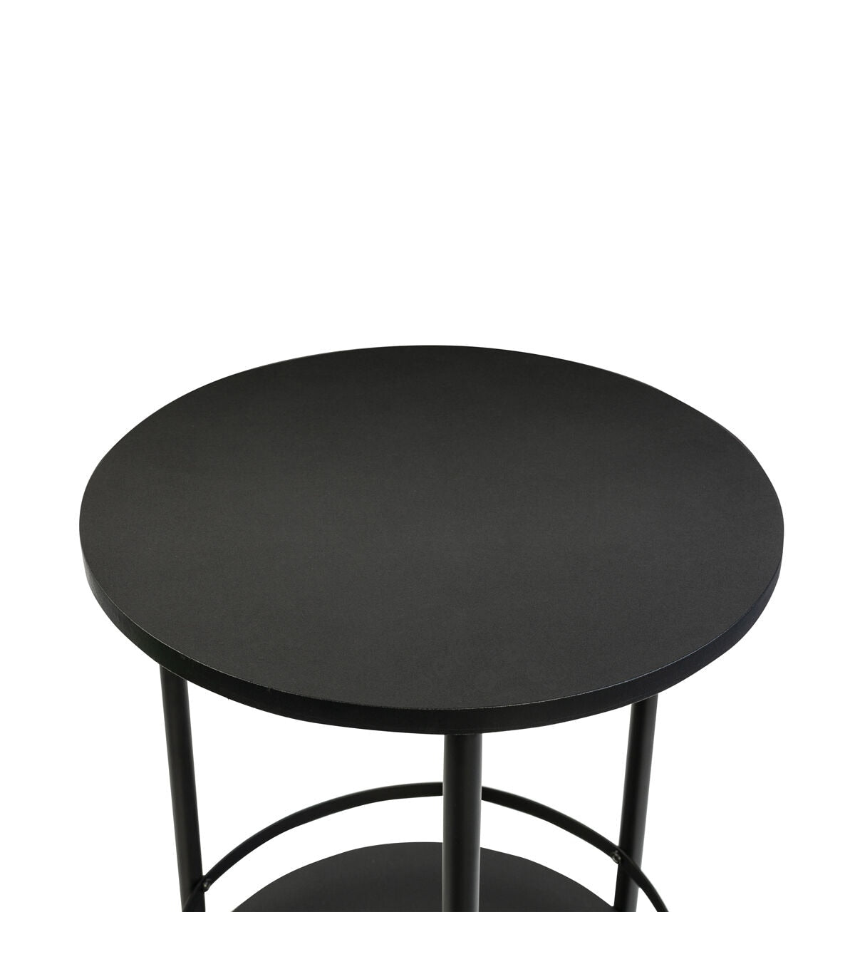 Honey Can Do 2 Tier Round Side Table Black