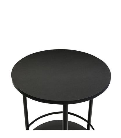 Honey Can Do 2 Tier Round Side Table Black