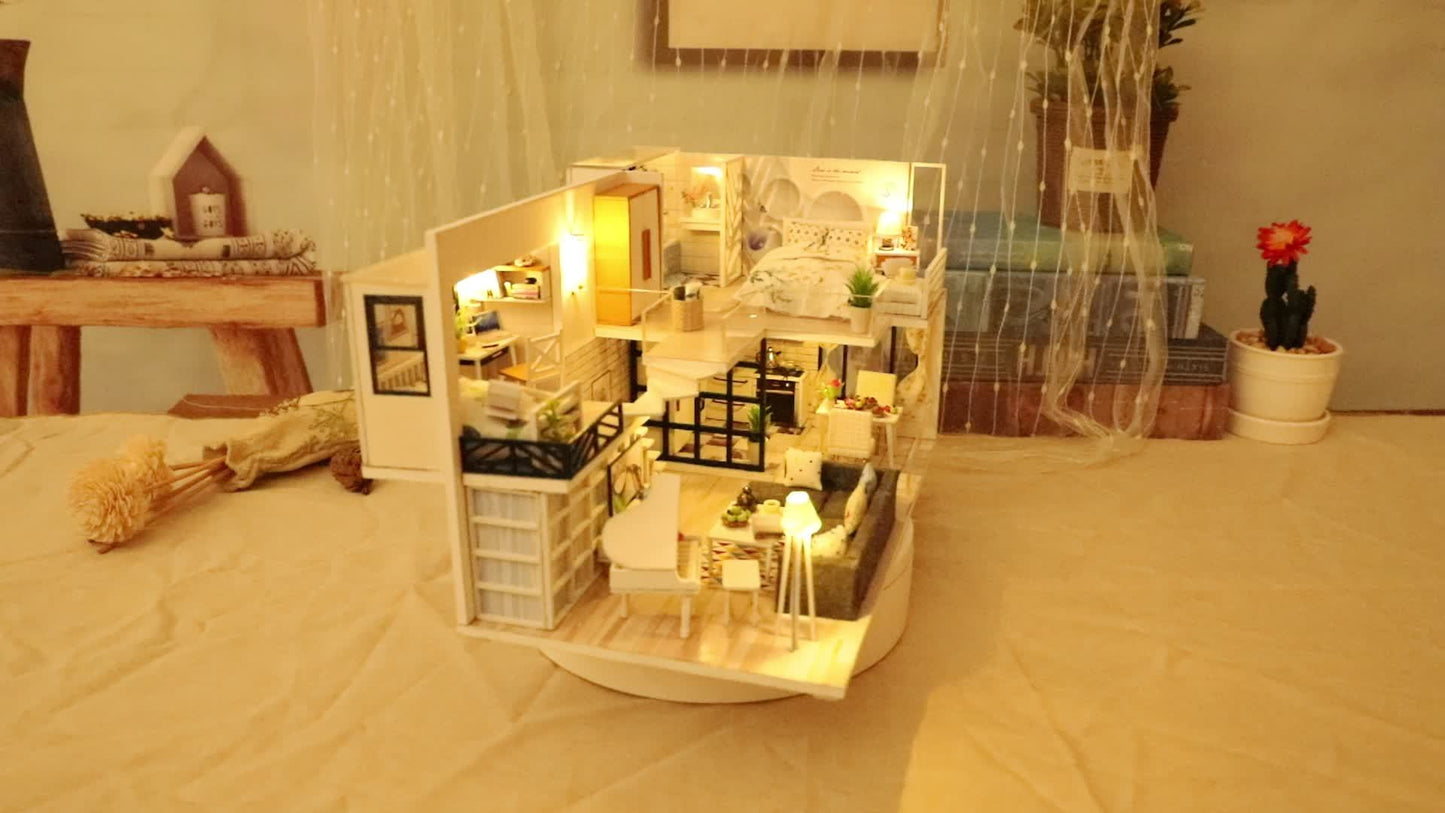 Kit de Construction Modèle Maison à Assembler DIY - Puzzle en Bois Tridimensionnel, Maison de Poupée Miniature Fait Main pour Adolescents, Décoration d'Intérieur Chambre, Cadeau d'Anniversaire, Noël, Halloween, Pâques et Saint-Valentin