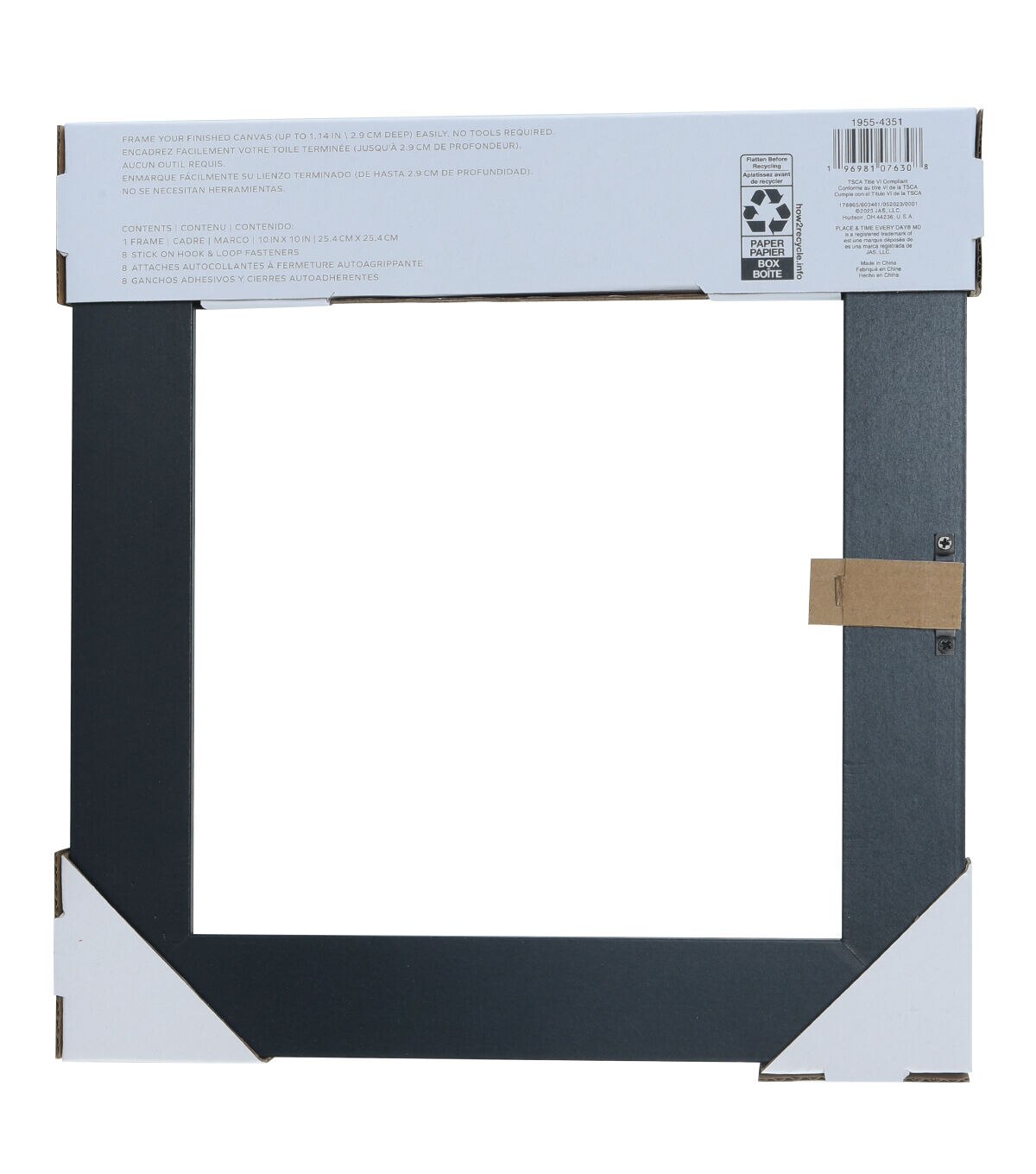 10" x 10" Black Canvas Float Frame by Place & Time